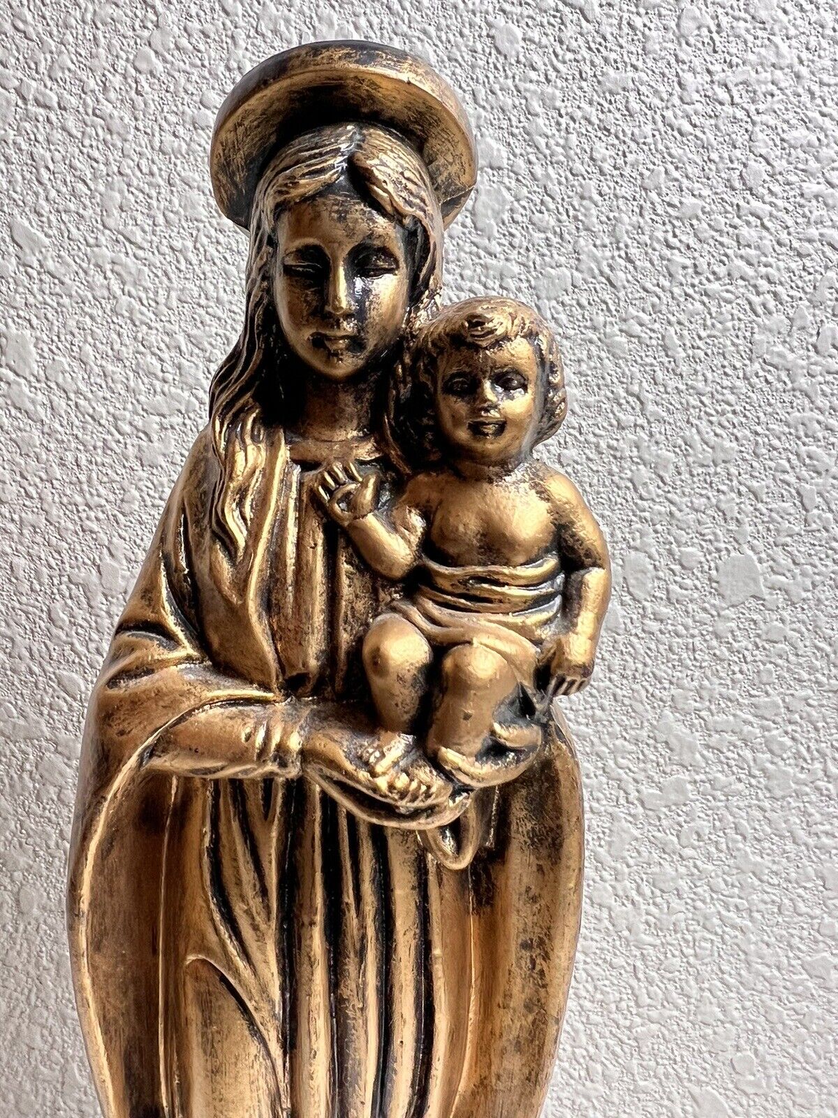 Vintage Hong Kong Mother Mary And Jesus Plastic Statue