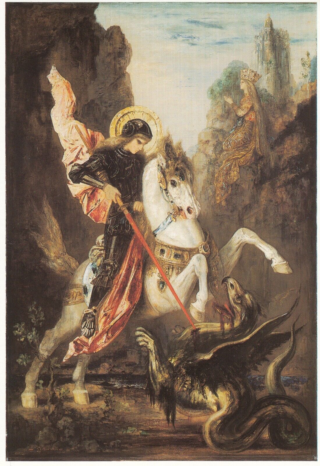 Art Postcard Gustave Moreau Saint George and the Dragon The National Gallery