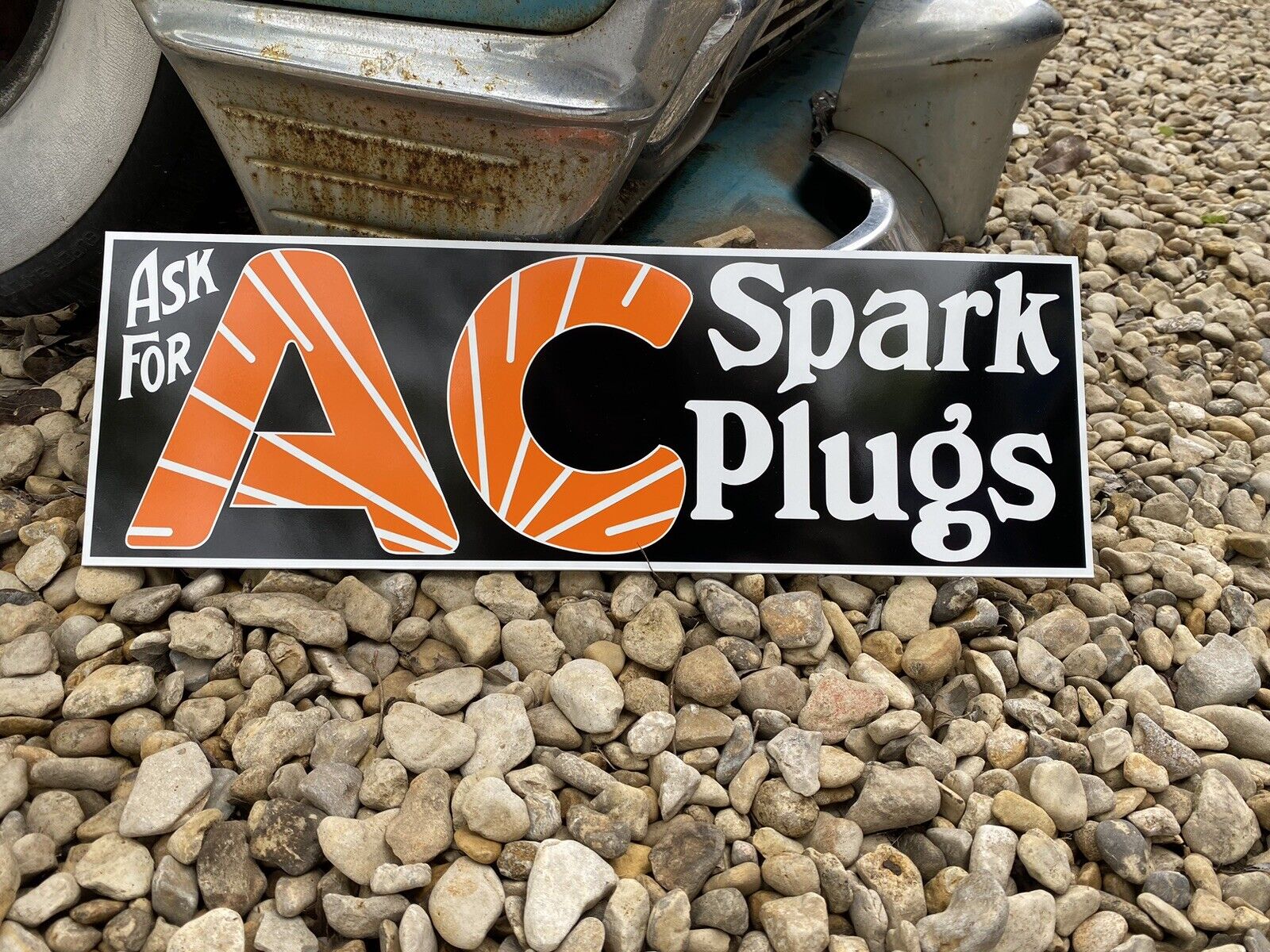 Antique Vintage Old Style AC Spark Plug Sign
