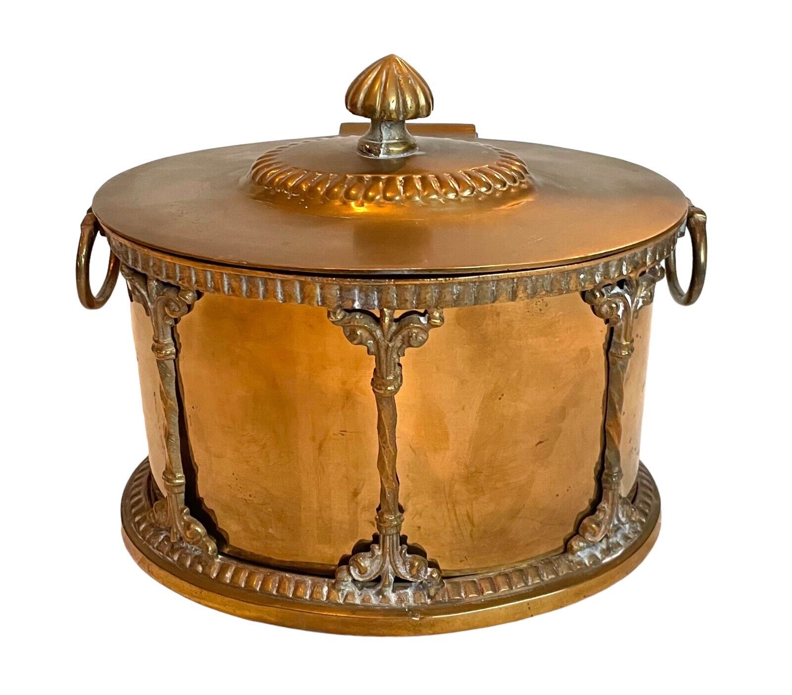 *Vintage* Mottahedeh  Design Brass Biscuit Tin Container #472