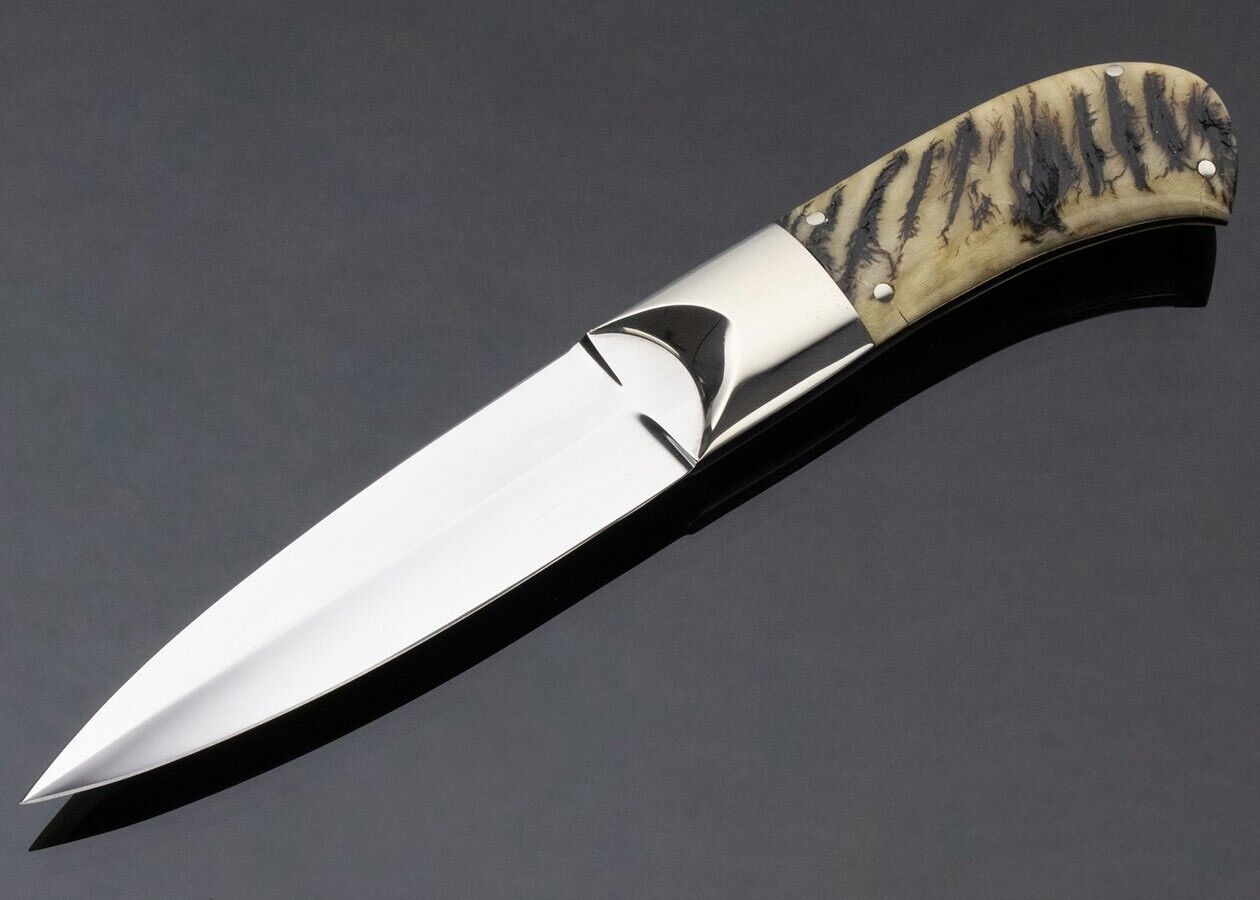 Custom Handmade Bob Loveless Style Sub Hilt D2 Steel Hunting Knife | Ram Horn
