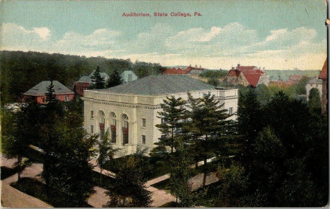 1910. STATE COLLEGE, PA. AUDITORIUM. POSTCARD.