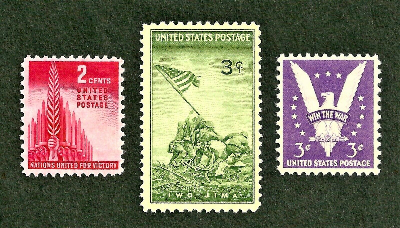 *75 year old US stamps usa WW2 iwo jima,win the war,Allies, MINT CHOICE GEMS