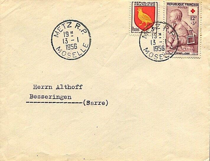 from Metz (Moselle) to Besseringen (Saarland) - 13 January 1956