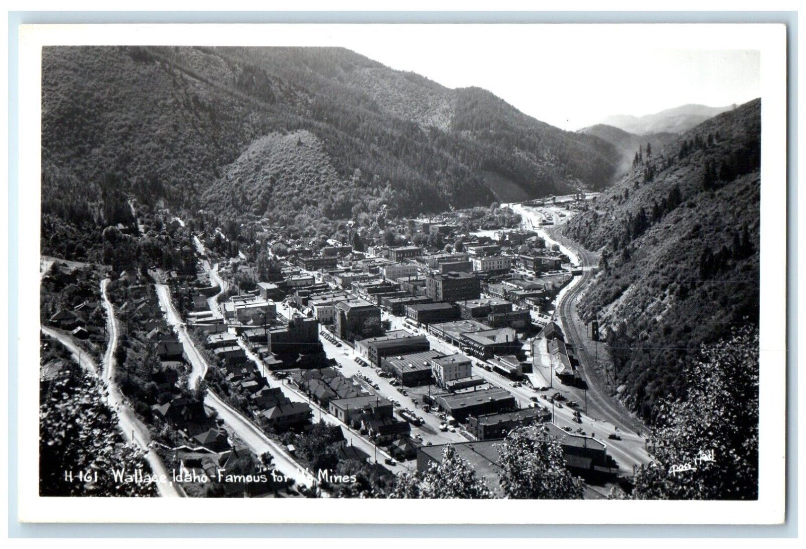 c1910's Aerial View Wallace Idaho ID, Famous For Its Mines RPPC Photo Postcard