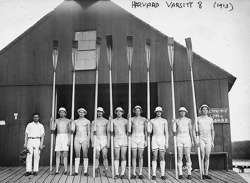1913 Harvard Crew Team Massachusetts Old Vintage Photo 8.5\