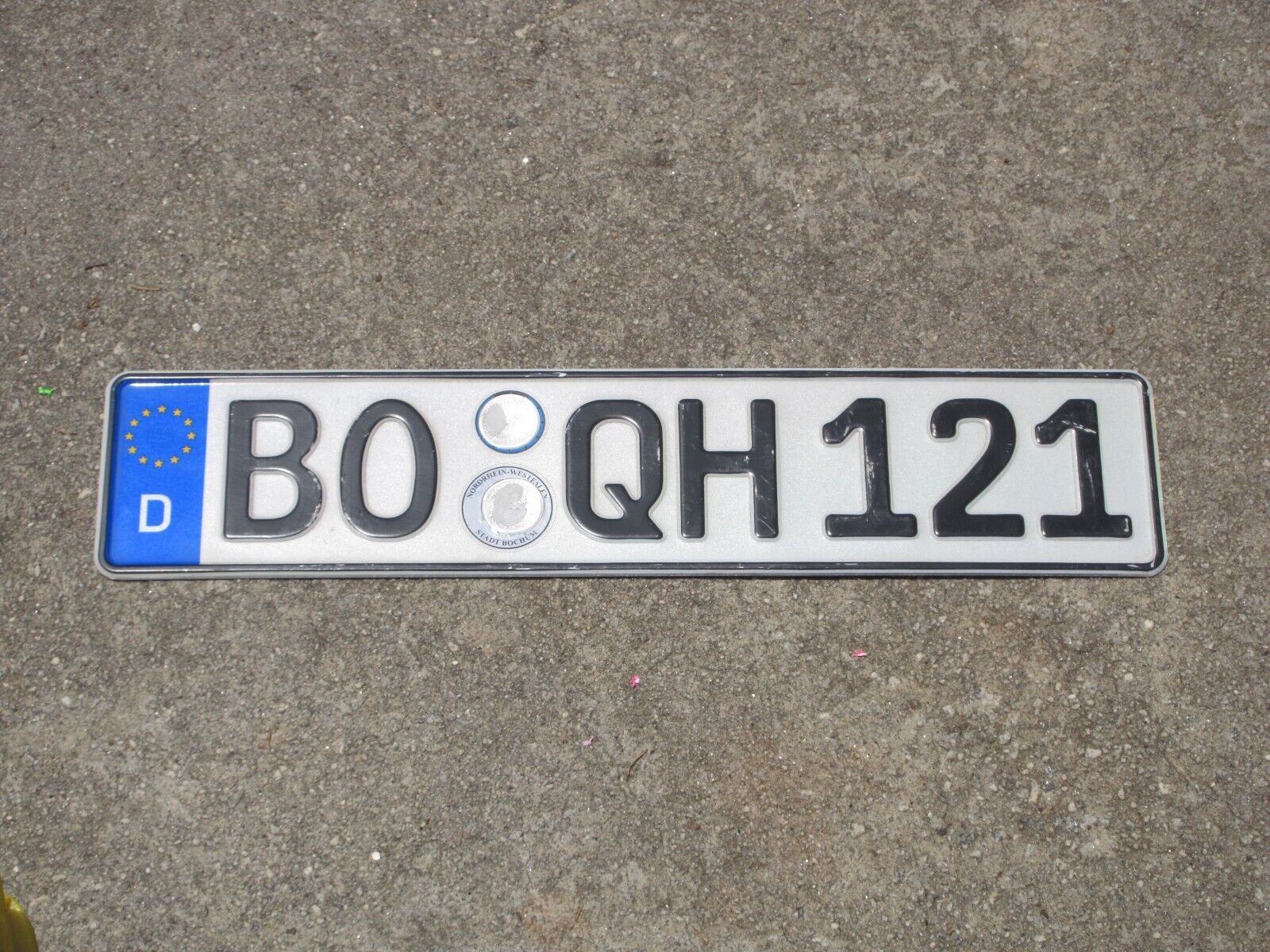 Germany Euroband License Plate BOQH 121 European Union Europe Euro German Bochum