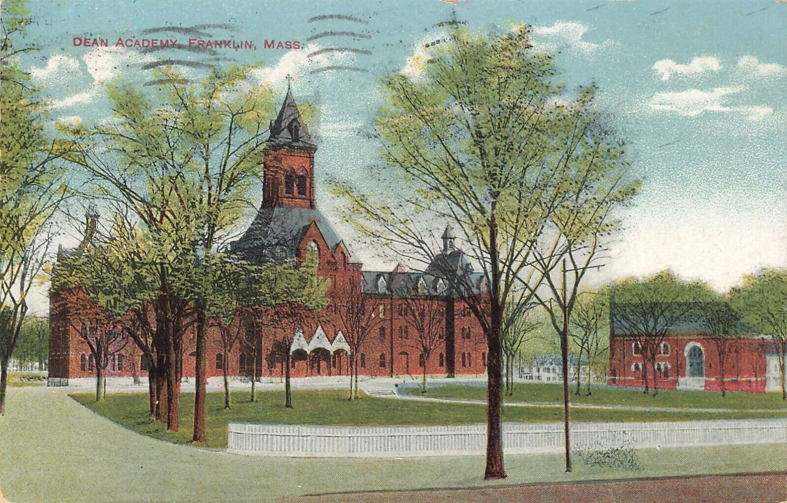 Postcard - Franklin, Massachusetts, Dean Academy - 1913