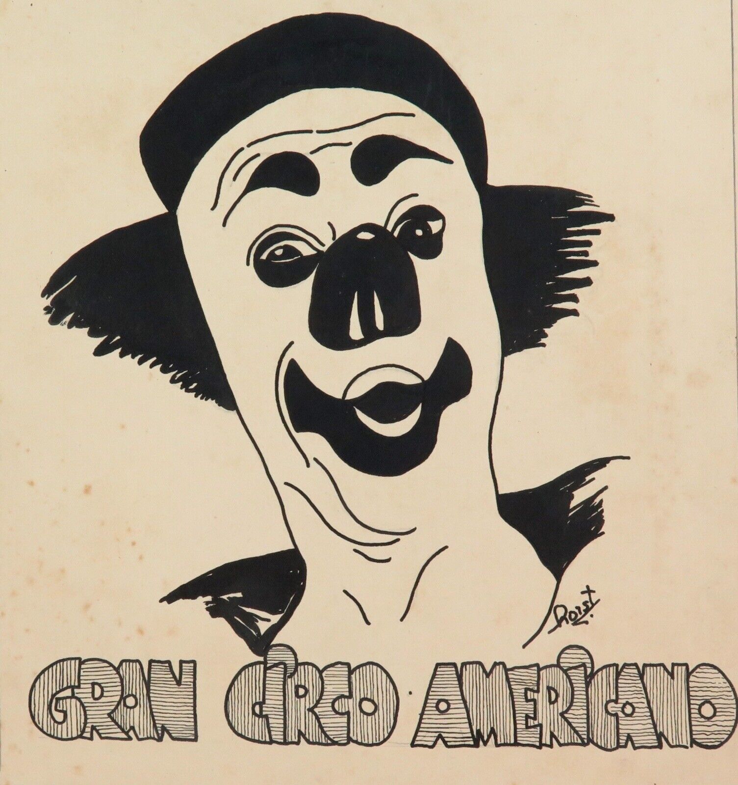 Super Rare c1940s Gran Circo Americano Circus Original Advertising Art Work. #4