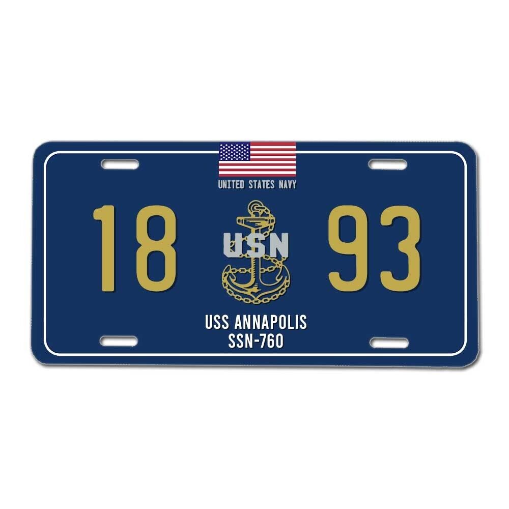 USS Annapolis SSN-760 US Navy Chief Petty Officer Goat US Veteran License Plate