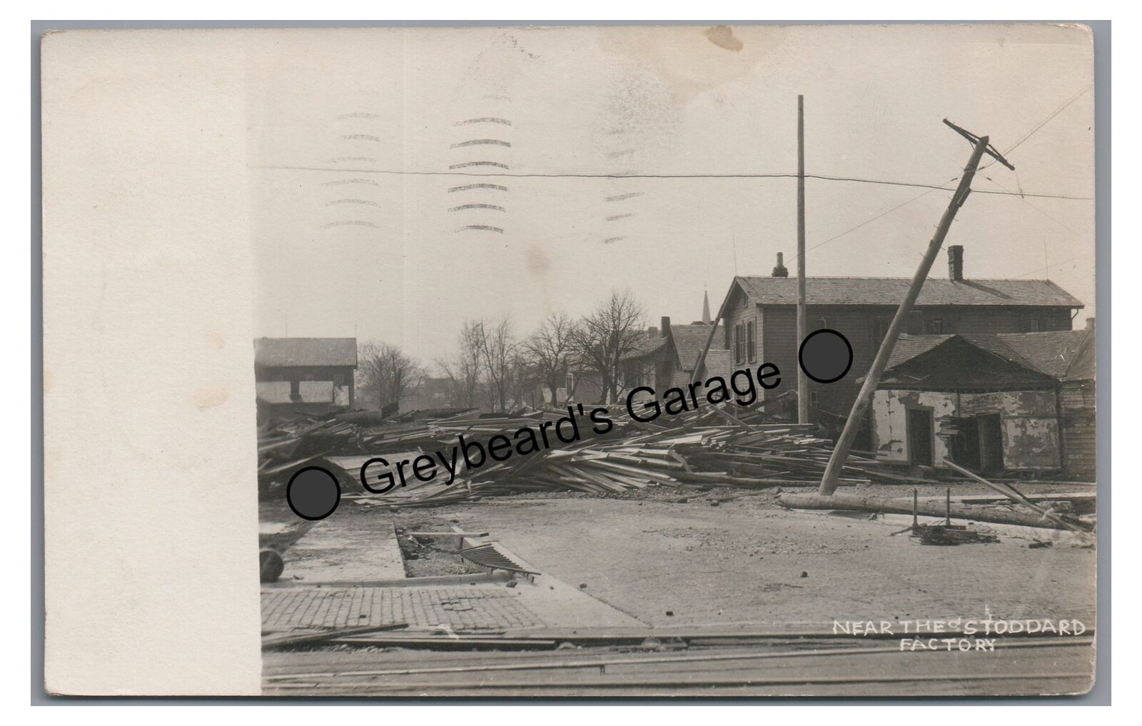 RPPC Aftermath of Flood Railroad DAYTON OH Ohio Vintage 1913 Real Photo Postcard