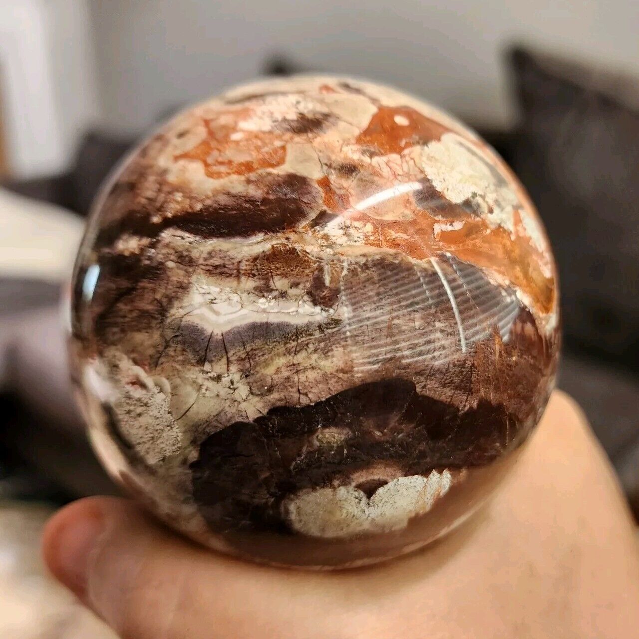 Large Natural Money Agate Sphere 3.25\