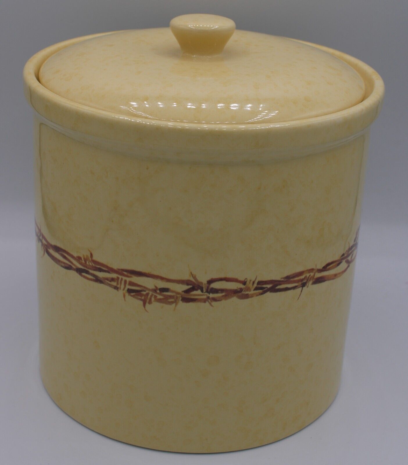 Eve Armson Cowboy Living Barbwire Collection Canister 7\
