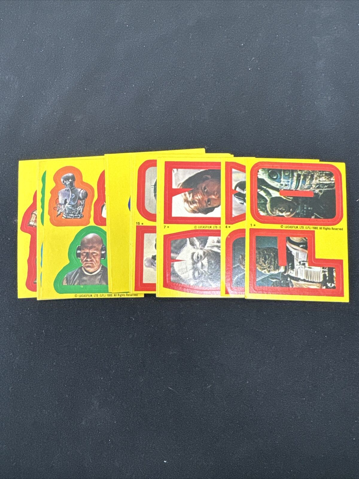1980 Lucas Films Star Wars Yellow Sticker Cards PICK YOUR CARD BUILD YOUR SET
