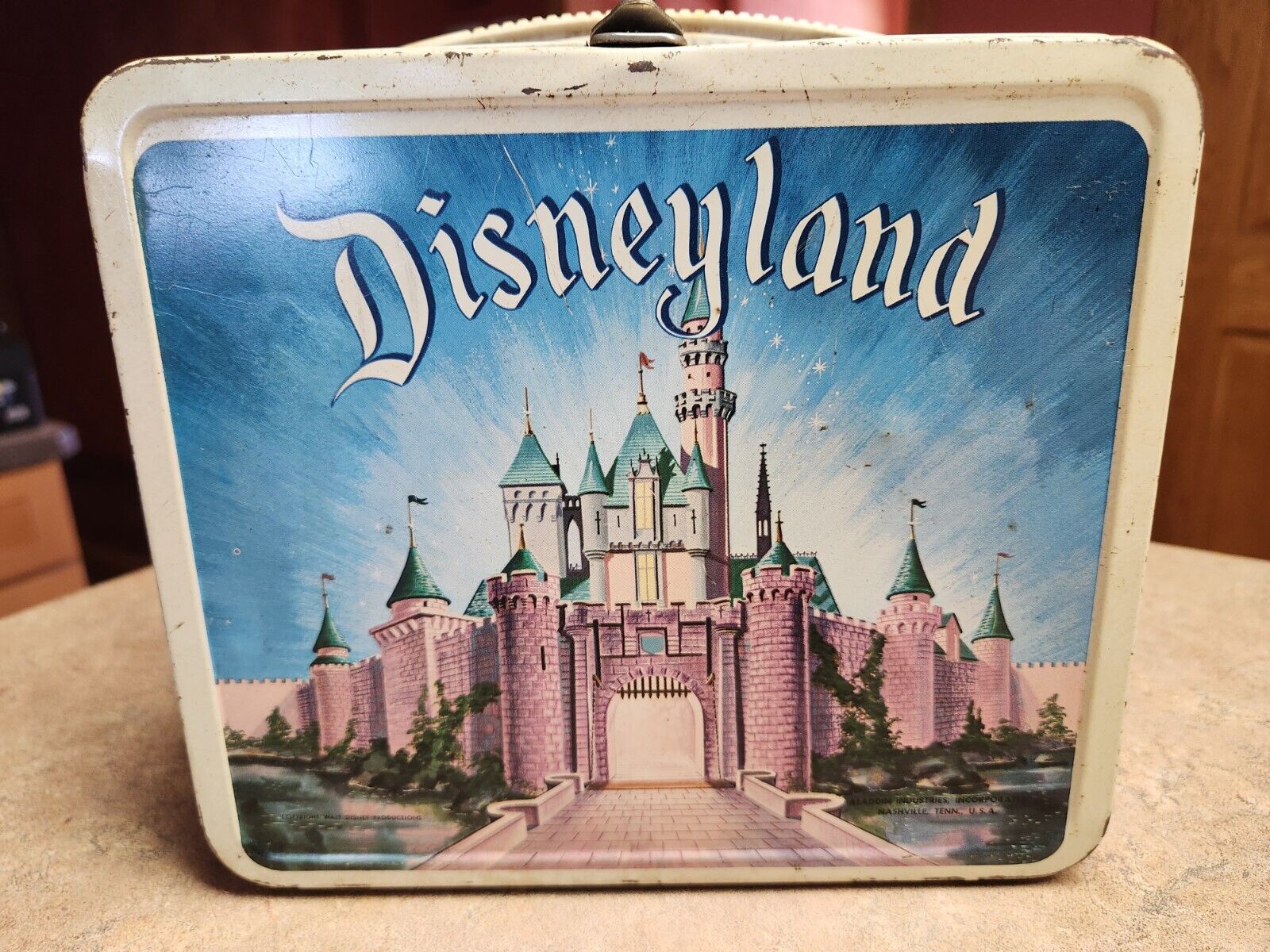 1957 Disneyland Castle & Jungle Ride Walt Disney Park By Aladdin Metal Lunchbox