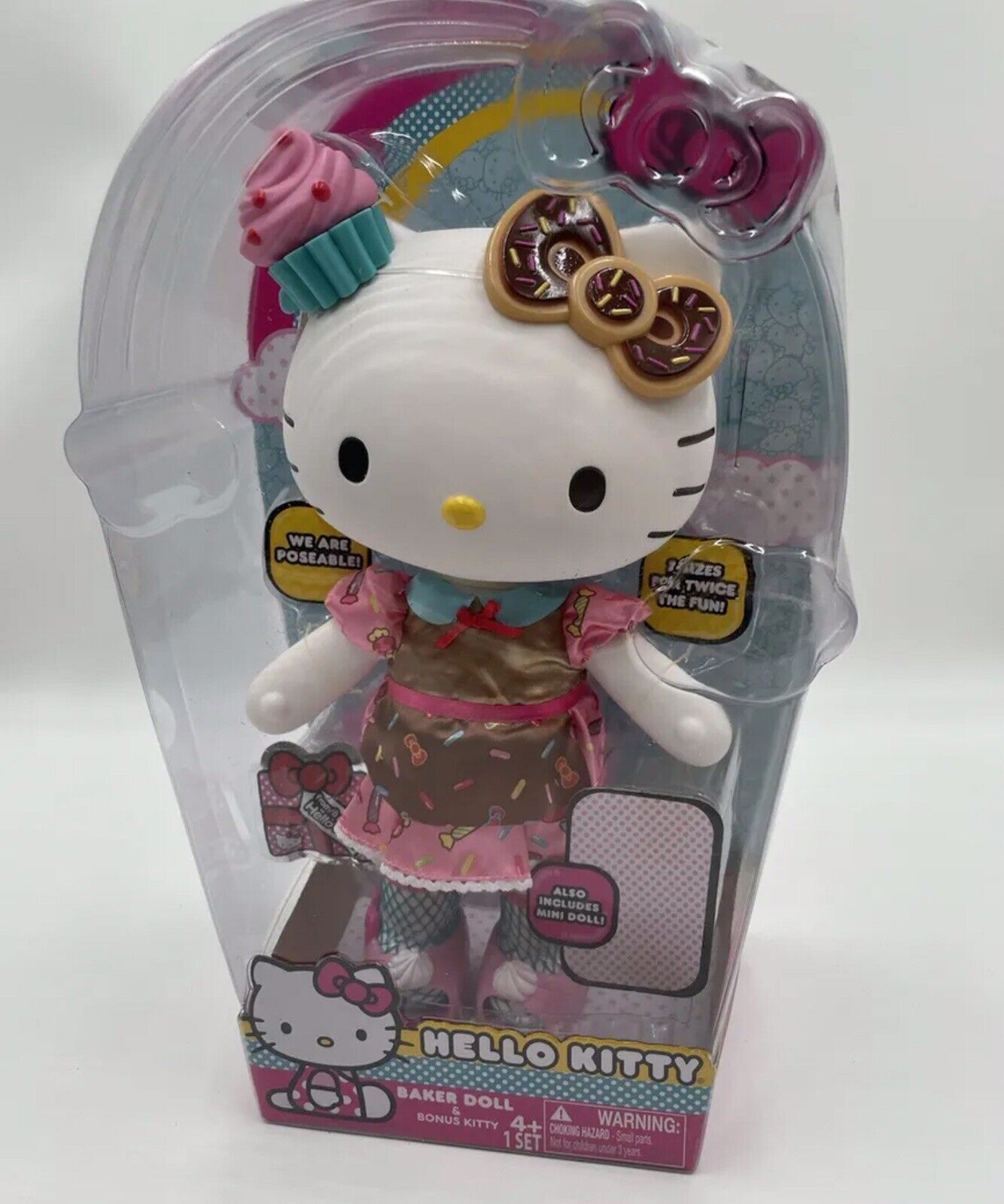 Hello Kitty Baker Doll Poseable With Mini Doll Collector Rare Sanrio New 