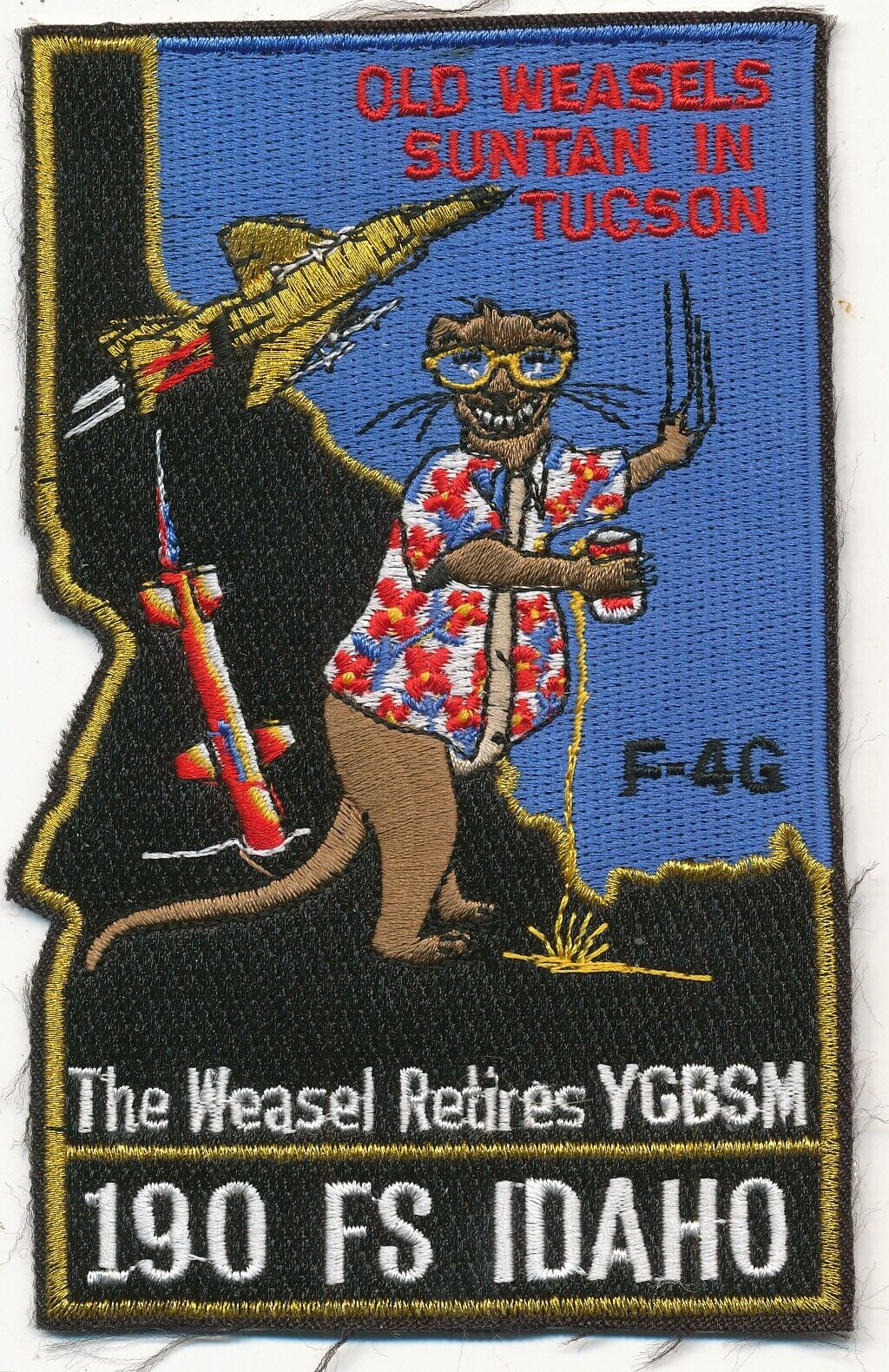 The Wild Weasel Retires YGBSM F-4G patch 190th Fighter Squadron USAF US Air Forc