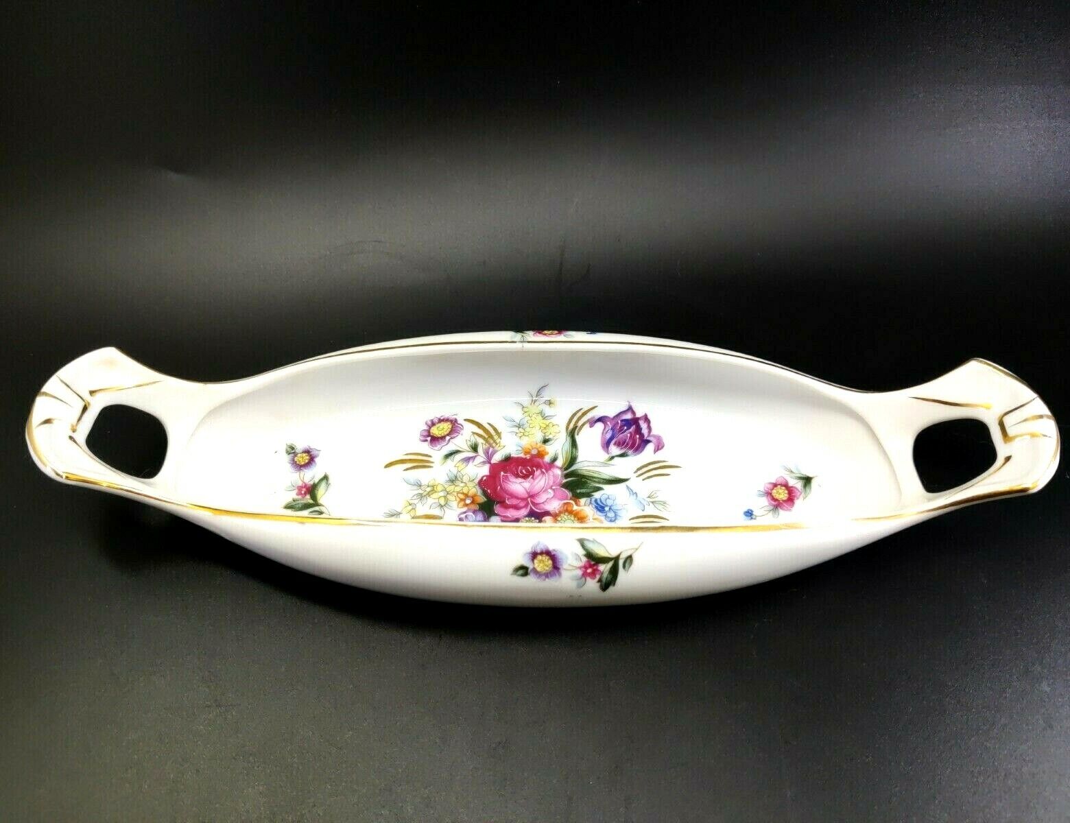 Vintage Thame Porcelain Double-Handled Small Serving Tray Floral