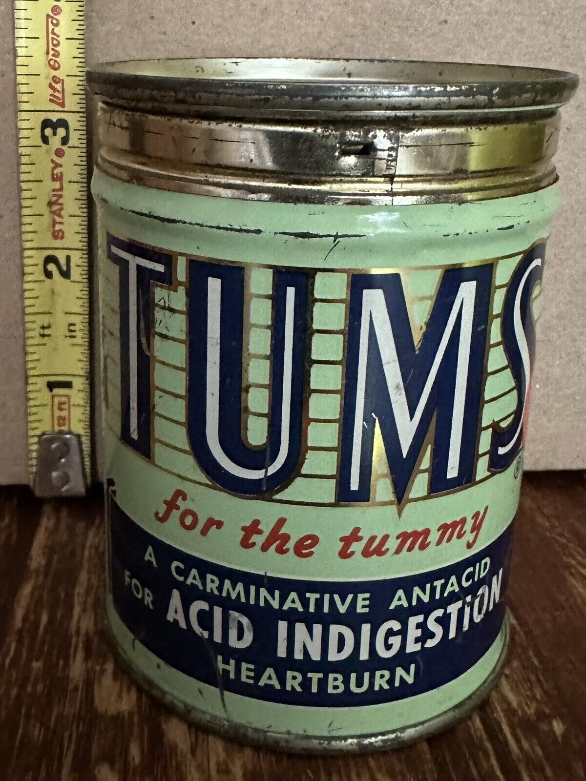 Vintage Tums Antacid Tin Can 