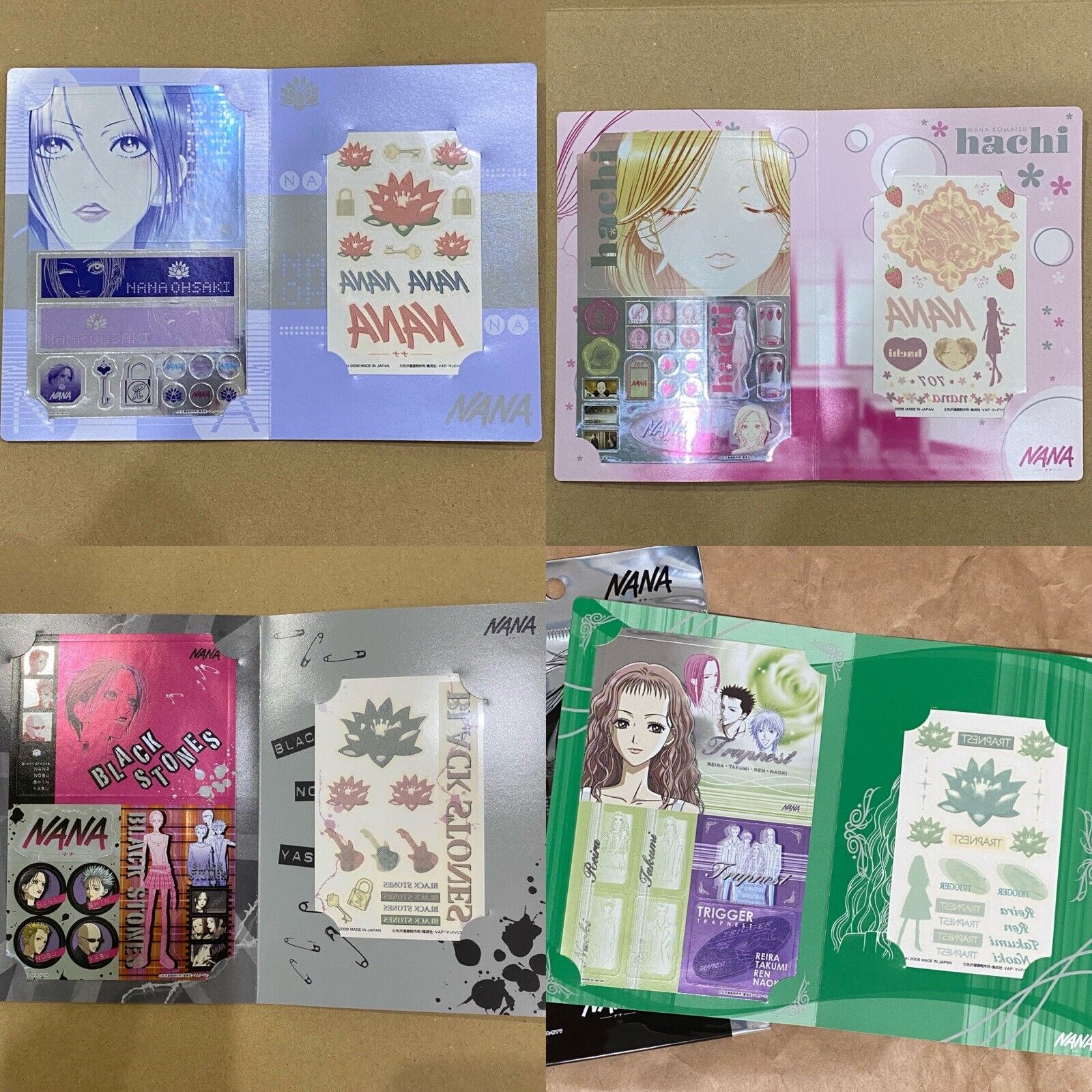 NANA Anime Manga Official Sticker & Tattoo Set of 4 Black Stones Nana Osaki etc.