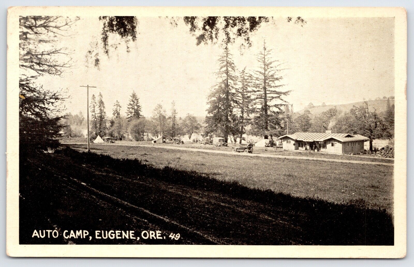 Postcard RPPC, Auto Camp, Eugene Oregon Unposted