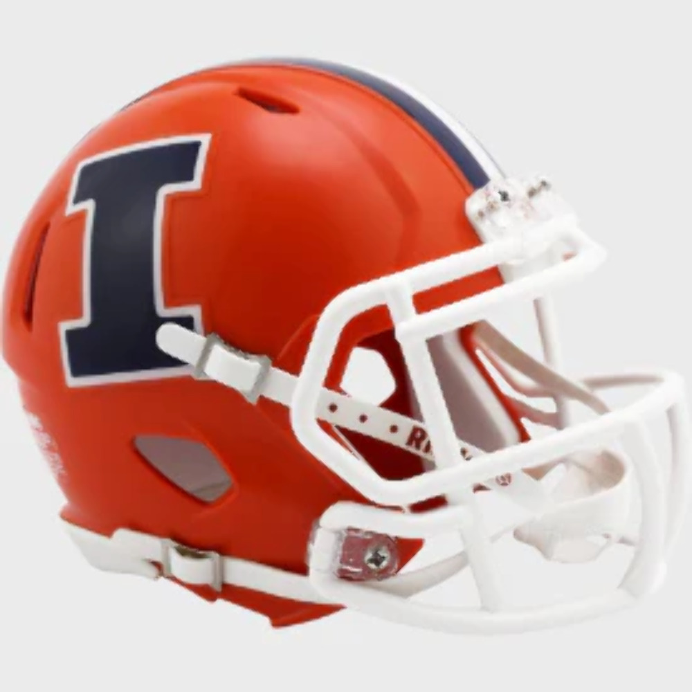 Illinois Fighting Illini Riddell Orange NCAA Speed Mini Football Helmet New in