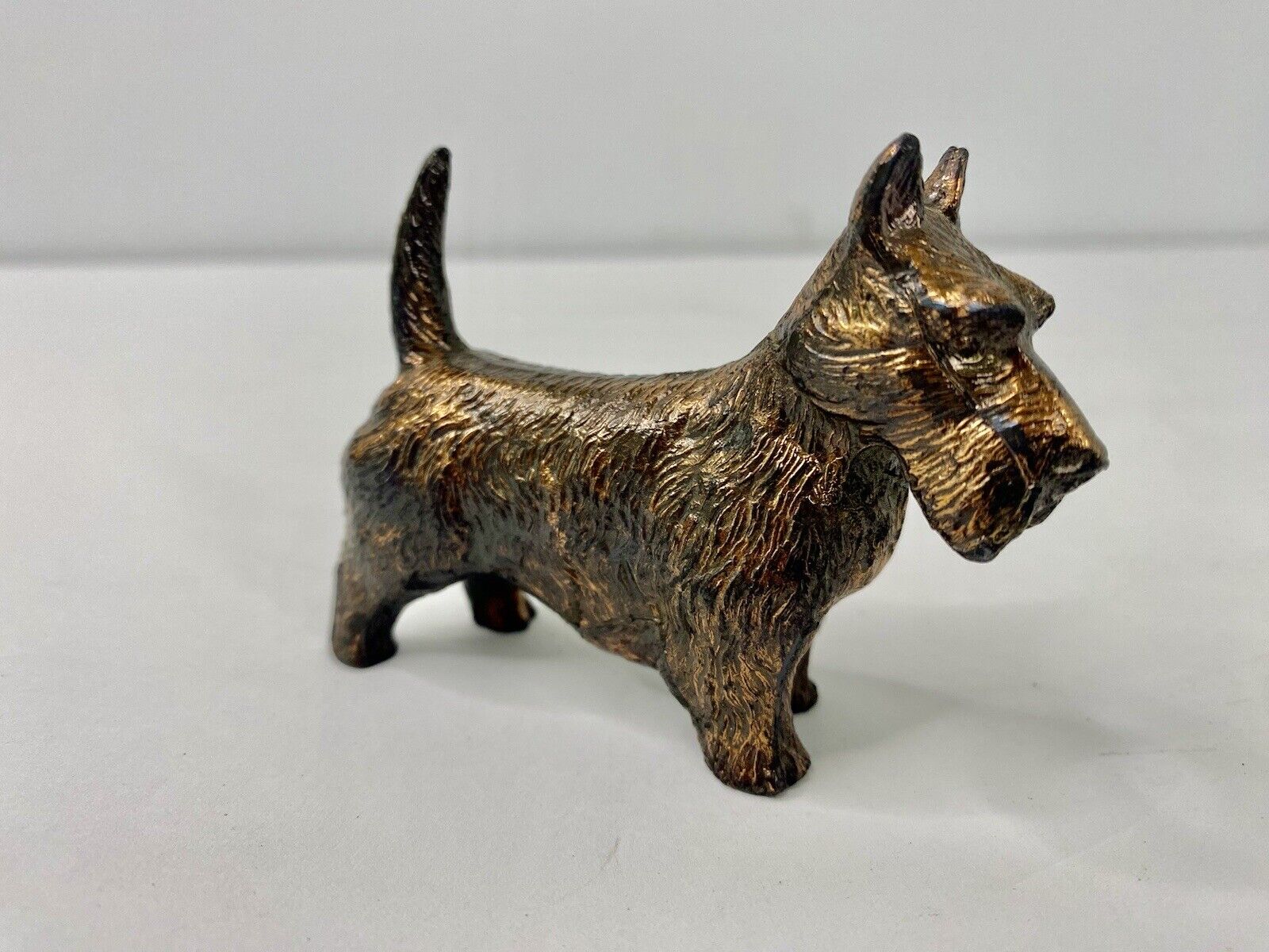 Mini Scottish Terrier Scottie Dog Metal Figurine Vintage Paperweight 3” 10oz