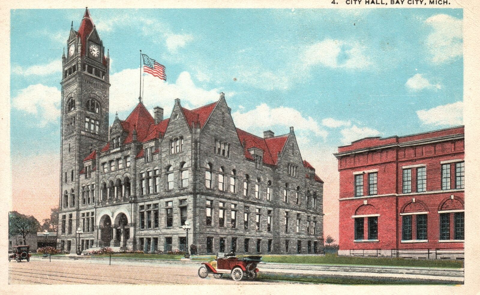 Vintage Postcard City Hall Government Office Historic Landmark Bay City Michigan