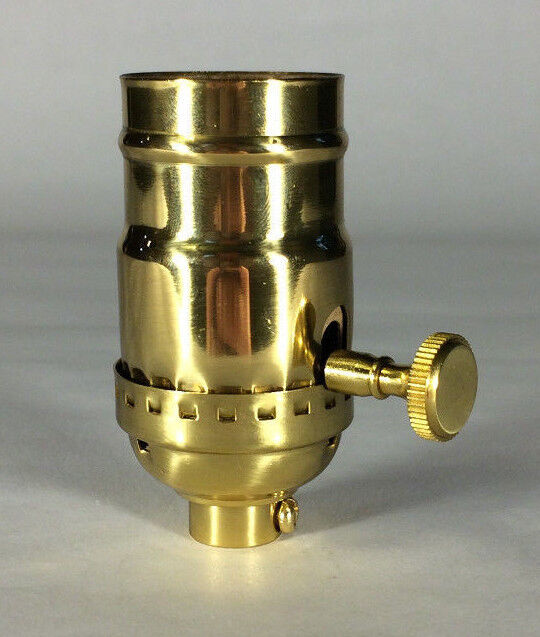 3-Way Function Polished Solid Brass Industrial Style Turn Knob Lamp Socket SO273