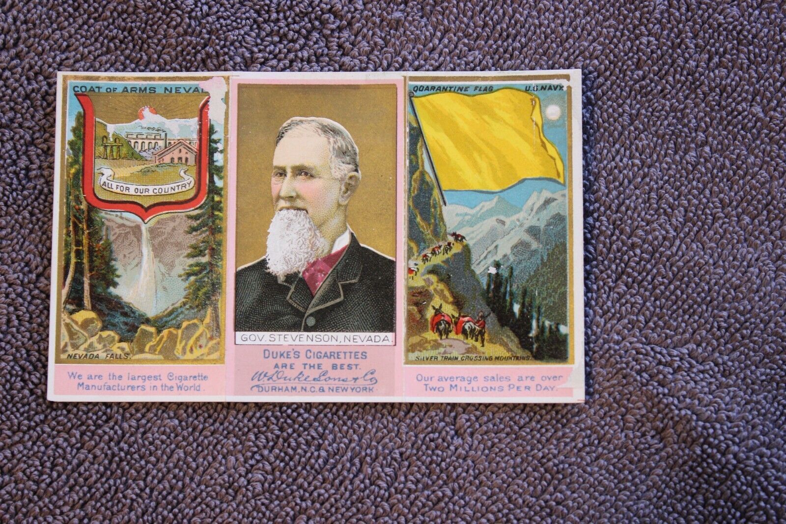 1880\'s N133 Duke State & territorial Governors tobacco card - Nevada