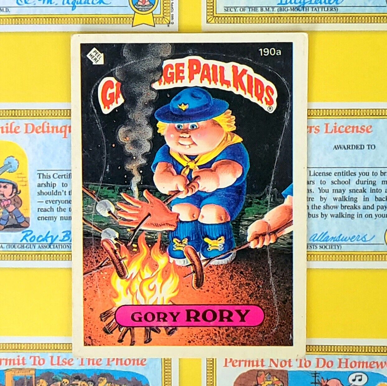 Topps 1986 Garbage Pail Kids 5th Series Gory Rory Card 190a