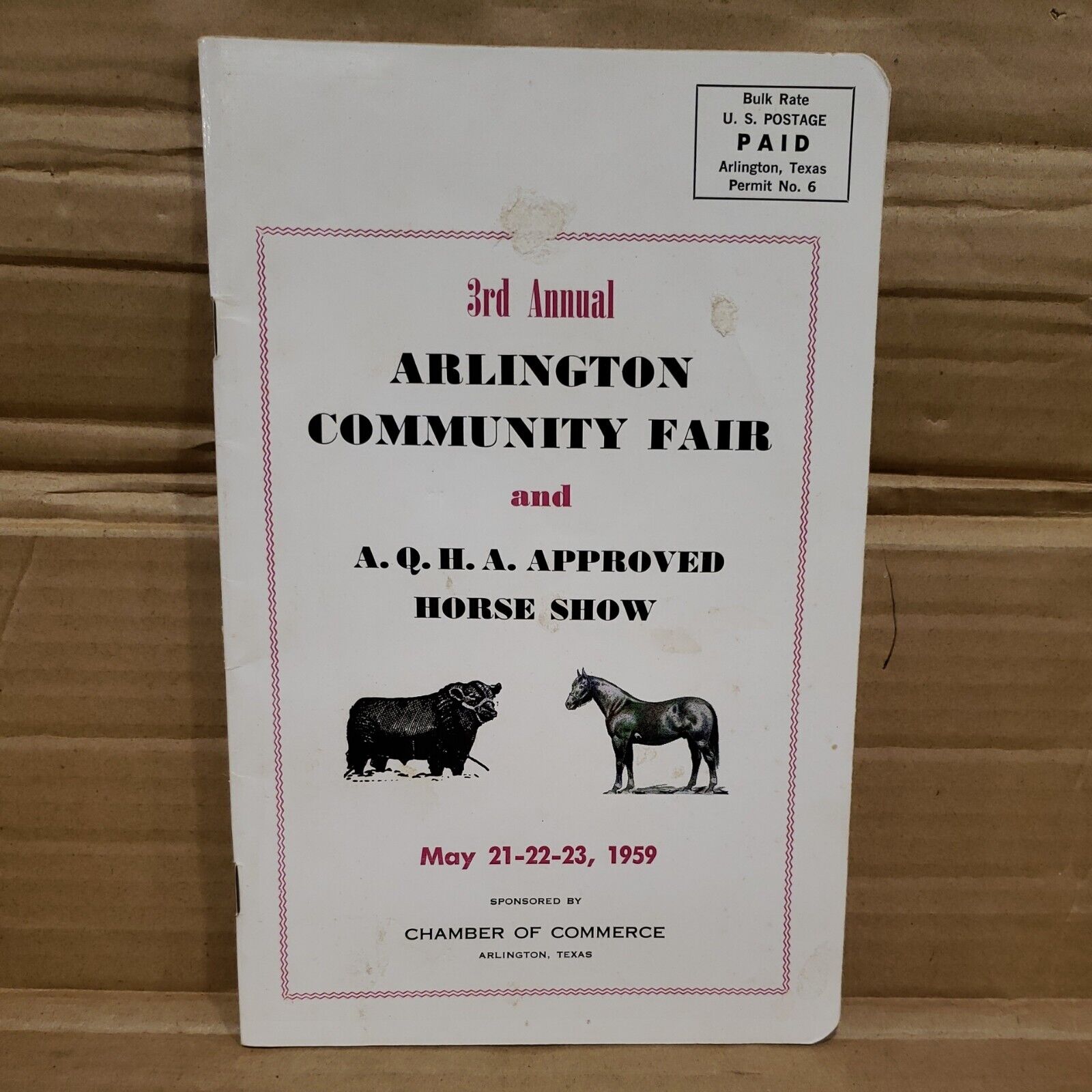 1959 Arlington Community Fair A.Q.H.A. Horse Show Program,Advertising,Names