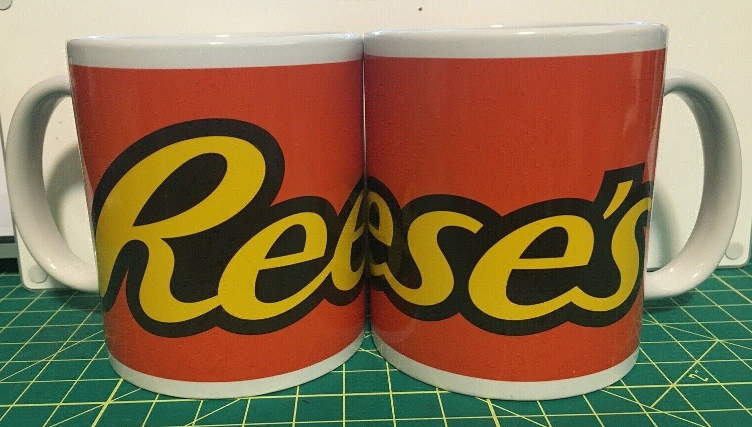 Rare Reese\'s Ceramic Coffee Cups Mug set of Two By Galerie  Hershey 