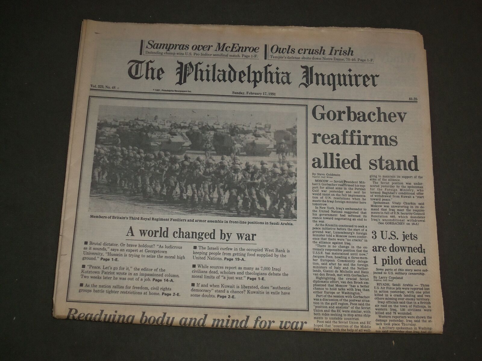 1991 FEBRUARY 17 PHILADELPHIA INQUIRER-GORBACHEV REAFFIRMS ALLIED STAND -NP 3124
