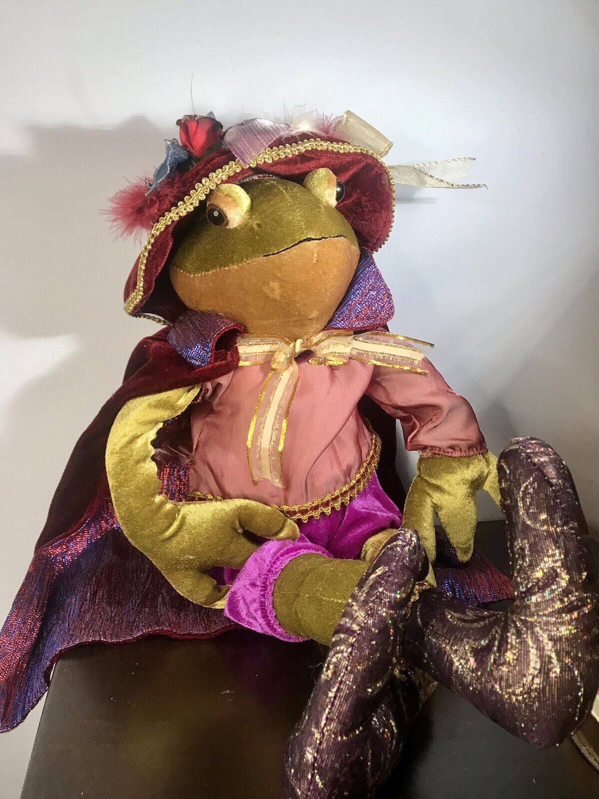Prince Charming Frog 24” Harlequin Plush Shelf Sitter Royal Renaissance Ornate