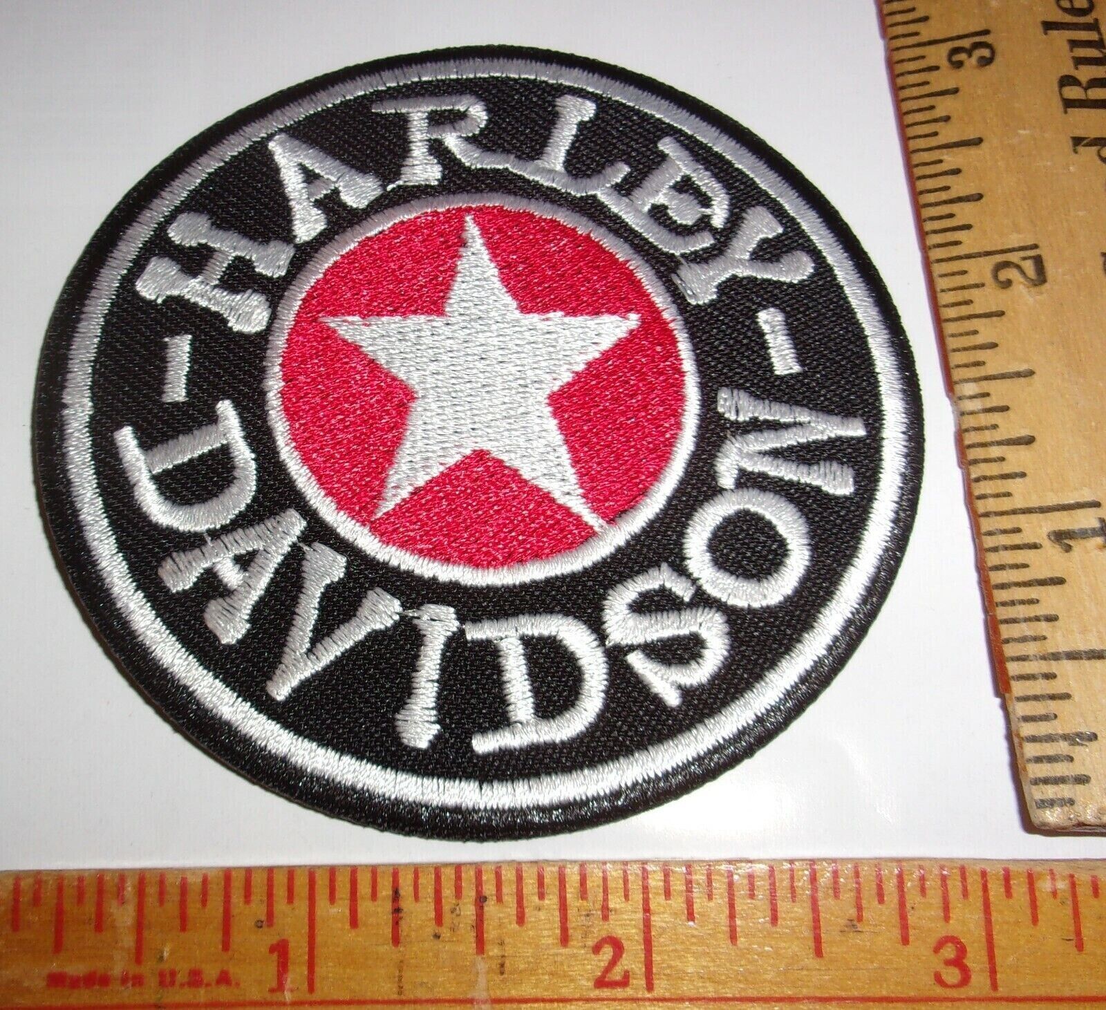 HARLEY DAVIDSON Vintage STAR EMBROIDERED PATCH [3.0 INCH Round ] Sew on Patch