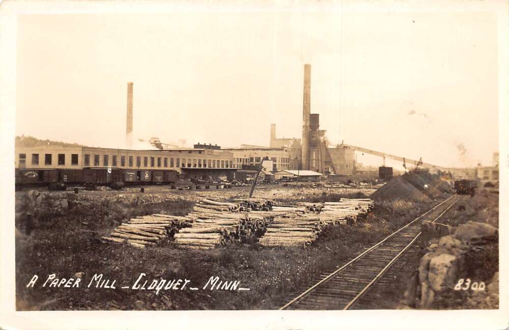 Cloquet Minnesota Paper Mill Scenic View Real Photo Vintage Postcard AA75230