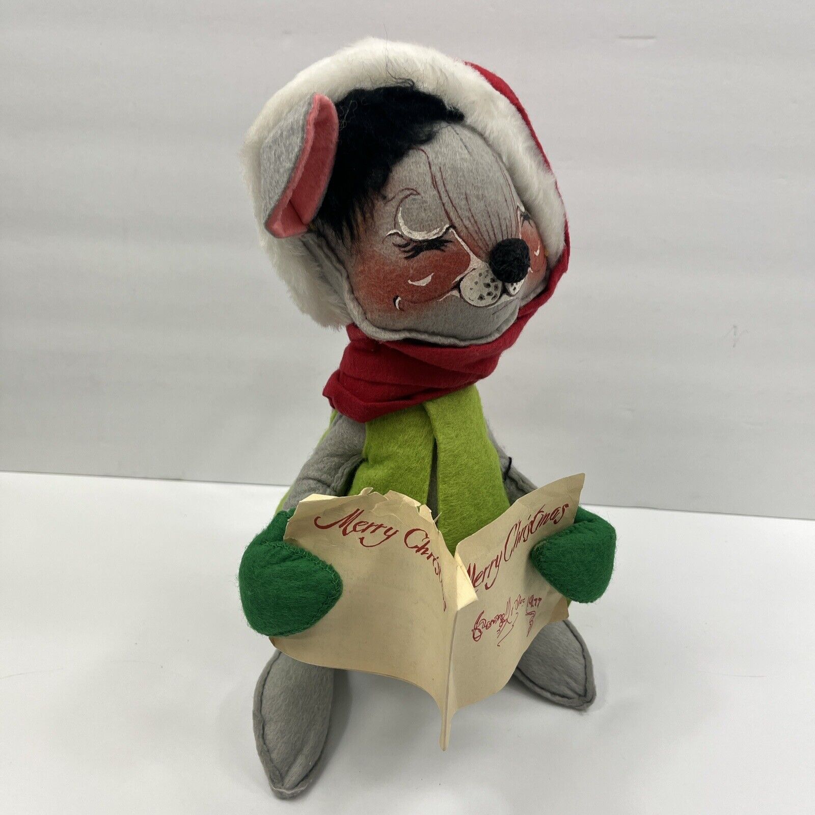 Vintage Annalee Mobilitee Christmas Caroling Holiday Mouse 12in