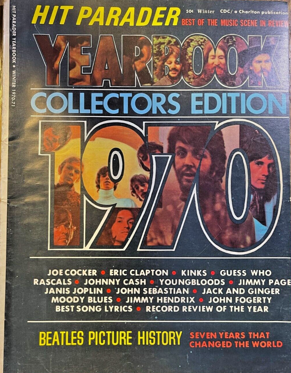 Hit Parader Magazine Winter 1970-71 Joe Cocker Eric Clapton Kinks Guess Who