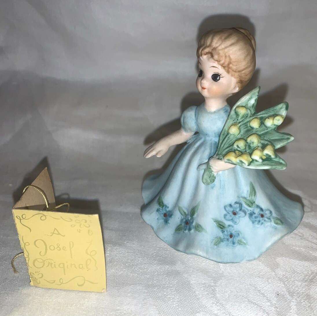 Josef Original May Birthday Figurine Girl LILY OF THE VALLEY Flower