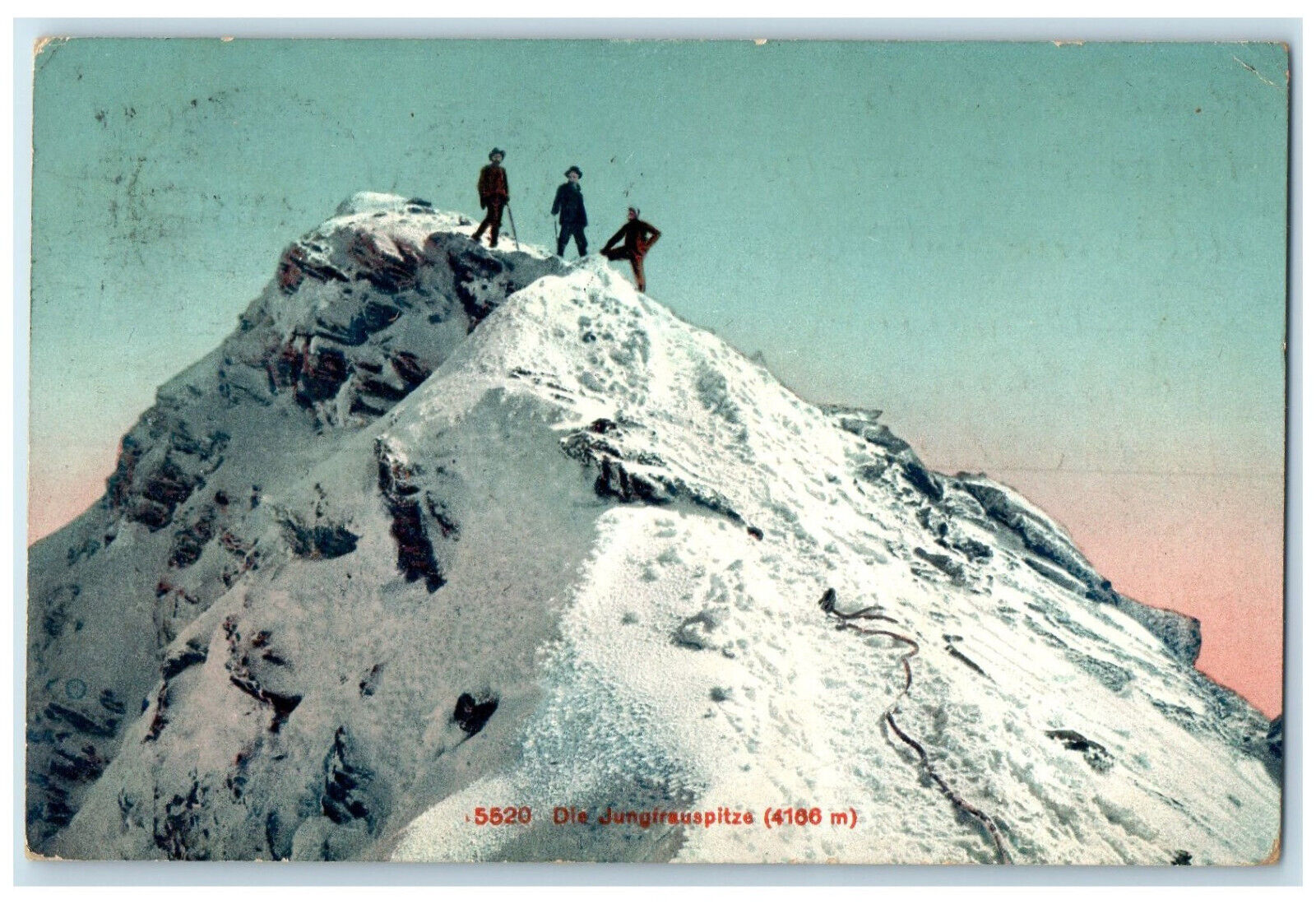 1911 Mountain View The Jungfrauspitze (Virgin Peak) Switzerland Antique Postcard