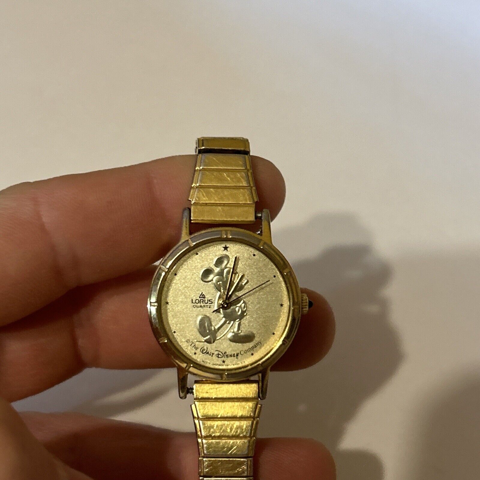 Vintage Gold Coin Mickey Mouse Lorus Watch, Rare Retired Disney Watch Model 90s