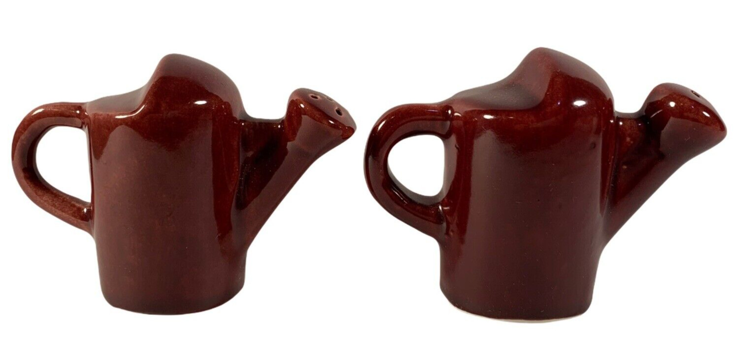 Vintage Red Mini Pail Pitcher Salt and Pepper Shakers 