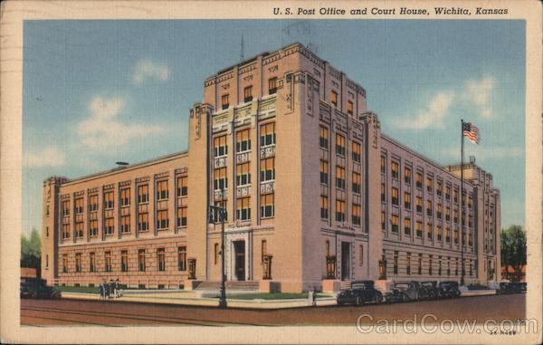 1948 Wichita,KS U.S. Post Office and Court House Sedgwick County Kansas Postcard