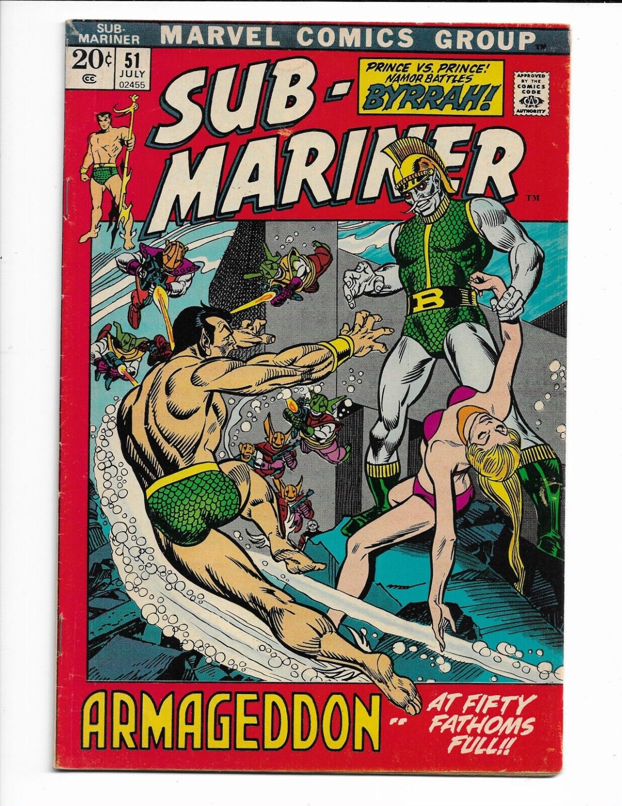 Sub-Mariner 51 1972 Marvel Comics VG/F 5.0 Origin & 2nd App Of Namorita Namora