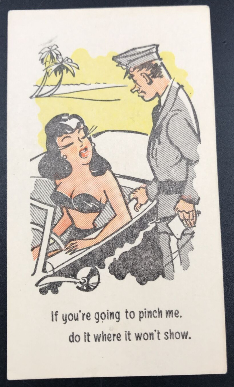 c1940s-50s Mt Pleasant Inn Reading PA Risque Bikini Police Pinch Comic Ad Trade