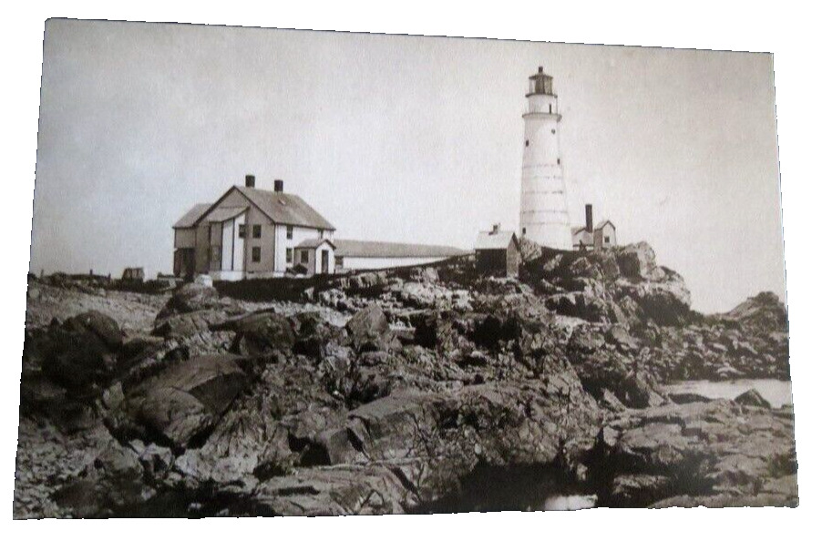 Boston Harbor Lighthouse Boston MA c1885 Reproduction Postcard