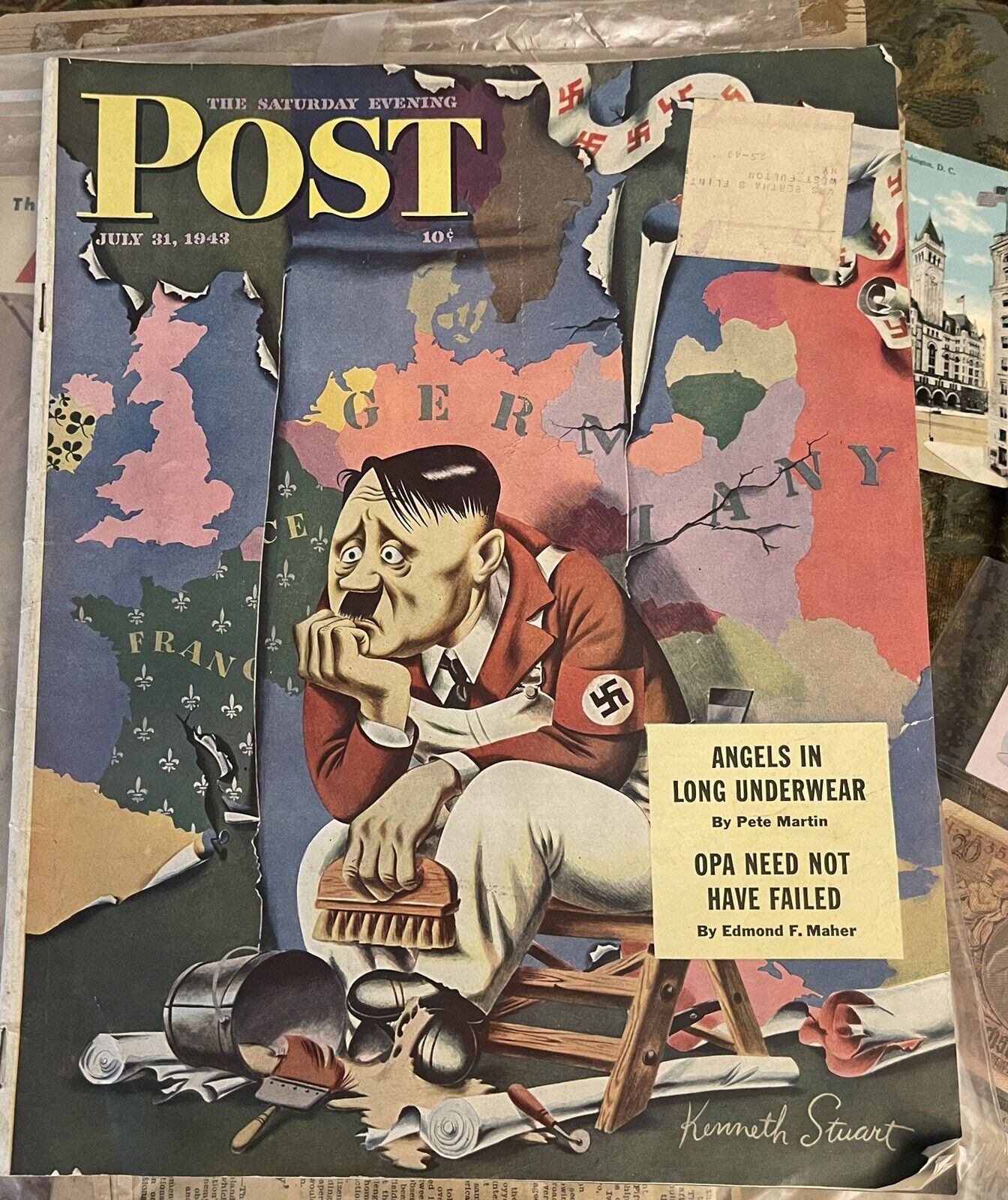 1943  WWII Saturday Evening Post Magazine - Adolph Hitler