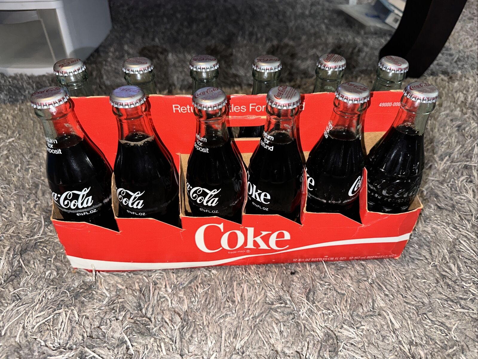 12 Vintage COCA-COLA COKE Different 1970’s 6 1/2 oz Money Back Bottle, Unopened