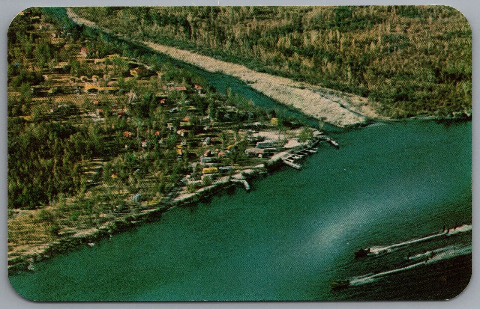 Blythe CA River Bend Lodge Camp Colorado River Aerial View c1958 Postcard